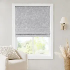 Mp40-8918 Madison Park Cordless Roman 29 Inch W X 64 H Total Blackout - Light Grey Slub