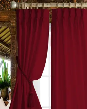 Atpppol52-95 Magic Drapes Red Pinch Pleated Curtain 95 Inch Length Blackout For Bedroo