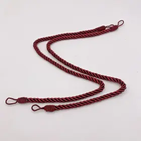 2153154 Mainstay Unused Curtain Drapery Tieback Pair 2 Burgundy Red Twisted Rope