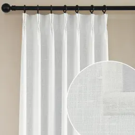 Mc05 Maison Colette 791727389775 100% Blackout Pinch Pleated Linen Texture Curtain For Living Room Back Tab Sh