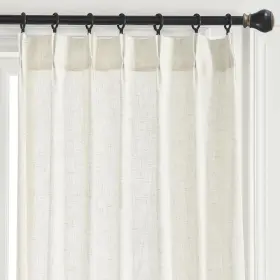 Mc06 Maison Colette Pinch Pleat Natural Linen Sheer Curtain 95 Inches Long Back Tab Stripe Transp