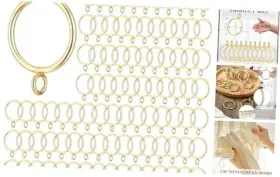 Qe-maitys-9951 Maitys Metal Curtain Rings With Eyelet Inner Diameter 100 Gold
