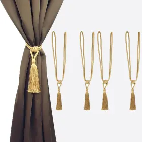 P1526 Malointex 4 Pack Curtain Tiebacks Small Handmade Elegant Tie Backs Holdbacks W