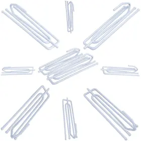 30029656909 Mangood White 50 Pcs Curtain Hooks 4 Prongs Pinch Pleat Clips Metal 7cm X 2.7cm