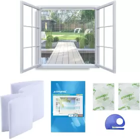 Jfws-03yw1315-02 Manufacture Diy Window Screen 2 Pieces Of Mesh Net In 130 155cm With Rolls Self-adhesi