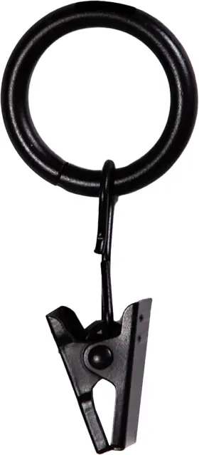 Manufacturing Company 445036143124 Petit Window Curtain Clip Rings 14-pack Black