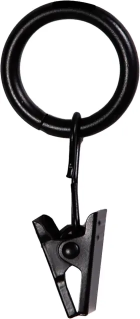 Manufacturing Company 445040968911 Petit Window Curtain Clip Rings 14-pack Black
