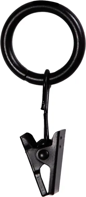 Manufacturing Company 711182013879 Petit Window Curtain Clip Rings 14-pack Black