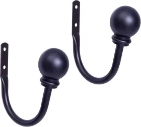 Kn74815 Manufacturing Company Chelsea Ball End Steel Curtain Holdbacks For Curtains And Drapes 2-pack