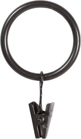Manufacturing Company Kn74939v1np Curtain Rings Durable Black Metal With Smooth Glide Fits 1 Inch 1-1/4 Dia