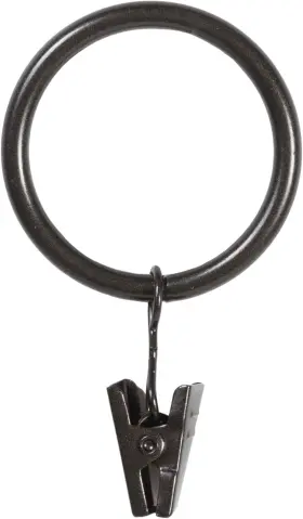 Kn74939v1np Manufacturing Company Curtain Rings Durable Black Metal With Smooth Glide Fits 1 Inch 1-1/4 Dia