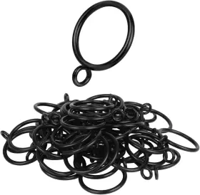 100201blk Manysky Curtain Rings With Eyelets 48 Pack Metal Drapery For Pinch Pleat Curtains