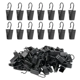 100400blk Manysky Curtain Clips Hooks 100 Pack Stainless Iron Drapery For Hanging