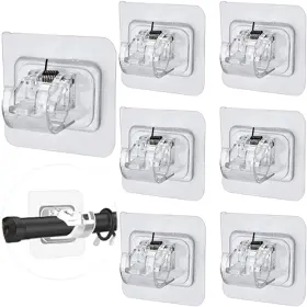 Maomaocha001 Maomaocha 729604405874 6 Pcs No Drill Curtain Rod Brackets Self Adhesive Drilling Hol