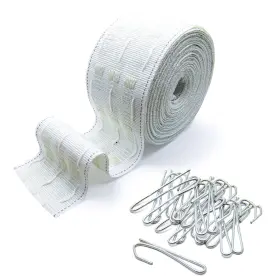 A23-mj01-fba01-a232763x1 Marcobrothers Marcoborthers Curtain Pleating Tape 20 Yards White British Style With 100 Pcs