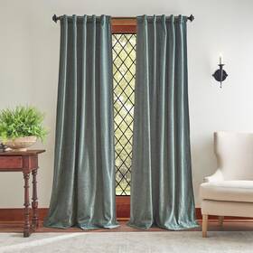 Martha Stewart 1q20110aol Naples Chenille Solid Back Tab Window Curtain Panel Pair 95