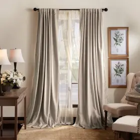 1q20120gle Martha Stewart Lucca Velvet Blackout Back Tab Window Curtain Panel Pair 84 Inch