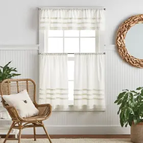1-valance Martha Stewart 646998698531 Waters Edge 3-pc Valance And Tier Set - White 2-36