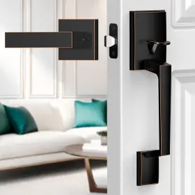 B0dc5fwnvp Maxecurity Bronze Door Handle Reversible Lever Modern Entry For