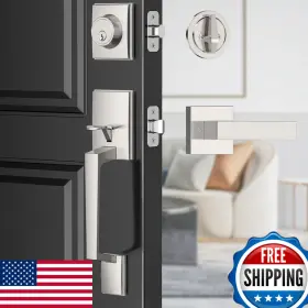 B0ddv16m1l Maxecurity Nickel Modern Door Lock Set - Reversible Leftright Lever Satin
