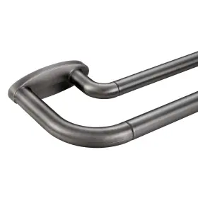 Mayrhyme 791711703402 Double Curtain Rods Matte Brushed Grey Room Darkening Drapery Rod 28-48 Inche