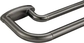 Mayrhyme 791711703440 Double Curtain Rods Matte Brushed Grey Room 48-84 Inch