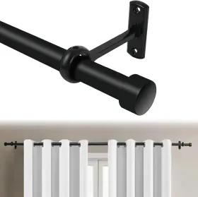 60lj030 Mcckle Curtain Rods For Windows 66 To 120 Inches 1 Inch -120 Black