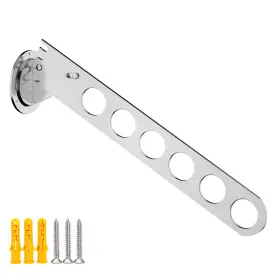 Mdjymyz 664832138159 1 Pcs Retractable Cloth Hanger Wall Mount Small Folding Clothes Rack Space S