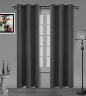 Mds-megadecorsupply Grey 41x90 Blackout Window Curtain Panels For Bedroom Doorways Closets Solid Gromme