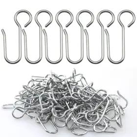 Meetoot 740866400551 80pcs S-shaped Metal Curtain Track Hooks Ceiling Hang Inch