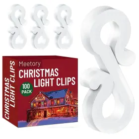 Meetory 712265348963 Christmas Light Clips 100 Mini Hanging Hooks For Gutters And Shingles