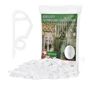 My100wlc Meilidy Christmas Light Clips White Gutter Hooks Outside String Lights W