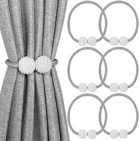Melaluxe 445036367308 6 Pack Magnetic Curtain Tiebacks Decorative Holdbacks For Wind