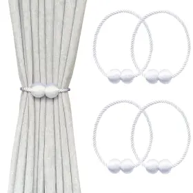 Melaluxe 714424546975 4 Pack Magnetic Curtain Tiebacks Decorative Holdbacks For Window D C