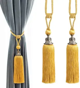 Melodieux 744759716934 Decorative Curtain Tiebacks Antique Tassels Holdbacks - Home Office Wi