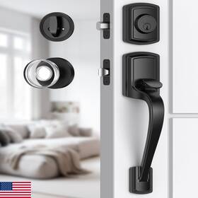 Mensarix B0fjrvvlts Front Door Handle And Deadbolt Set Crystal Knob Lock