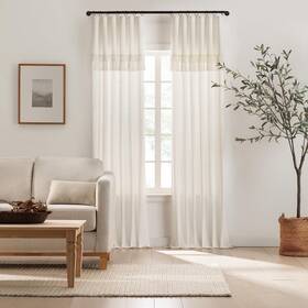 Mercantile 22716801652 Lucinda Light Filtering Window Curtain With Attached Knotted Fring