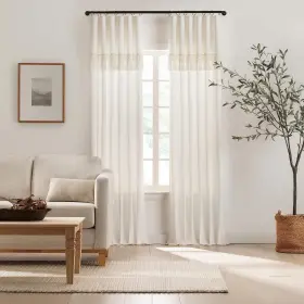 22716801652 Mercantile Lucinda Light Filtering Window Curtain With Attached Knotted Fring