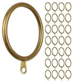 Meriville 600736117326 28 Pcs Gold 1.5-inch Inner Diameter Metal Curtain Rings With Eyelets Fits Up