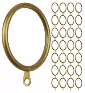 Meriville 600736117401 28 Pcs Gold 2-inch Inner Diameter Metal Curtain Rings With Eyelets