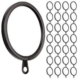 Meriville 600736117463 28 Pcs Oil-rubbed Bronze 1.5-inch Inner Diameter Metal Flat Curtain Rings Wit