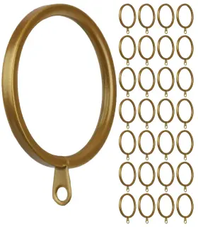 Meriville 600736117487 28 Pcs Gold 1.5-inch Inner Diameter Metal Flat Curtain Rings With Eyelets Fit