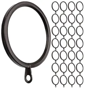 Meriville 600736117548 28 Pcs Oil-rubbed Bronze 2-inch Inner Diameter Metal Flat Curtain Rings With