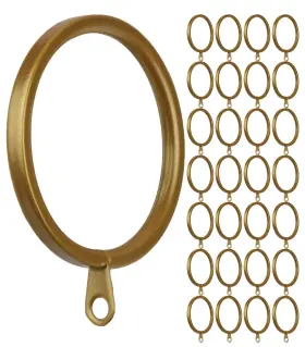 Meriville 600736117562 28 Pcs Gold 2-inch Inner Diameter Metal Flat Curtain Rings With Eyelets