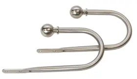 Meriville 600736118194 Set Of 2 Decorative Satin Nickel Ball End Window Curtain Holdbacks For Draperies