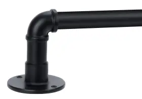 Laofanlan-nb-30-86 Merjulan Curtain Rods For Windows 48 To 84 1 Inch Industrial Wrap Around Black Curtai