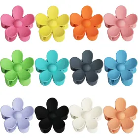 Fd-ms-221105-055 Messen 12-piece Flower Claw Clips - Large Jaw For Women And Girls Thick Th Inch