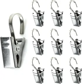 Metal Cheng 445027612639 30 Pack Stainless Steel Curtain Clips With Hooks For Hanging Decor And Lights