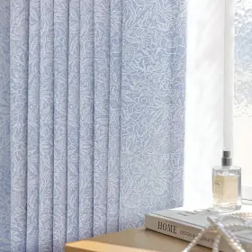 Slqwgm-52x84blue Metro Parlor Light Blue Floral Jacquard Blackout Curtains 84 Inches Long For