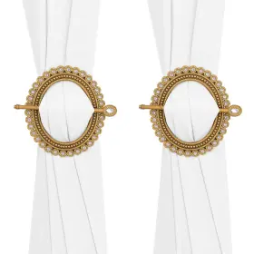 Hjdz20220856 Mewutal Set Of 2 Gold Curtain Tie With Rod Plastic Buckle Drapery Holdbacks C
